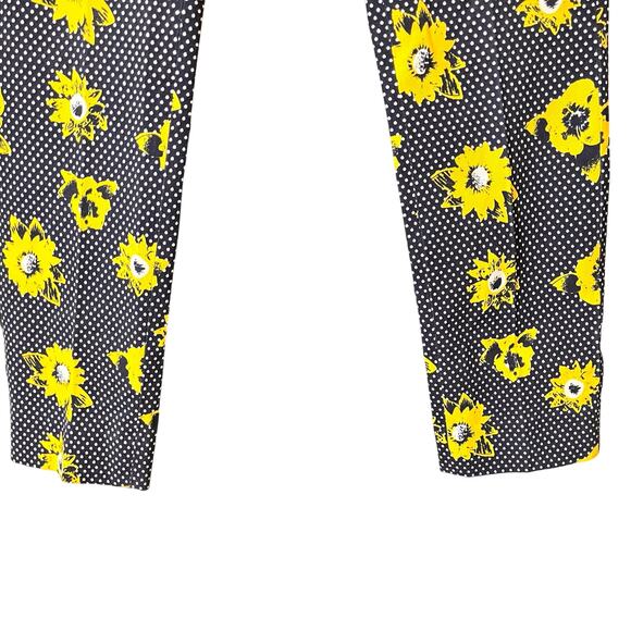 Banana Republic Sloan Floral Ankle Sunflower Pants Chino Navy Yellow - Picture 8 of 12